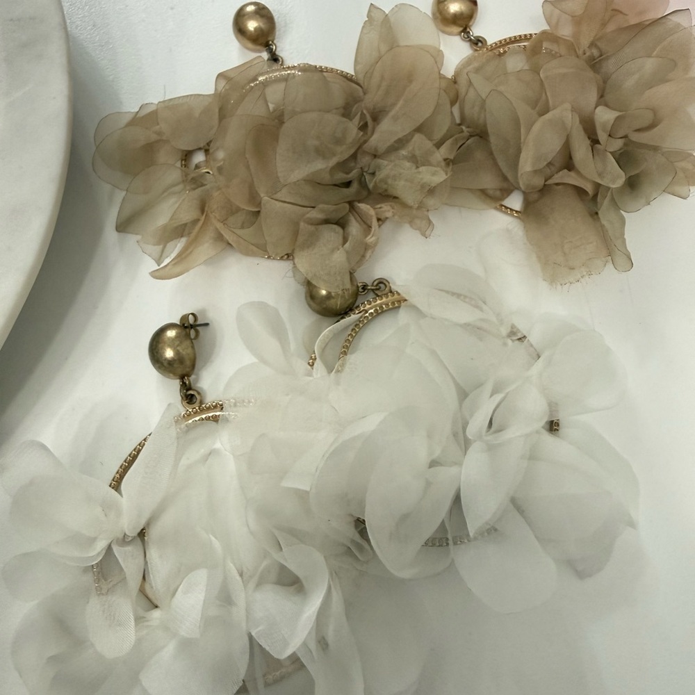 Elegant Floral Earrings with Gold Accents